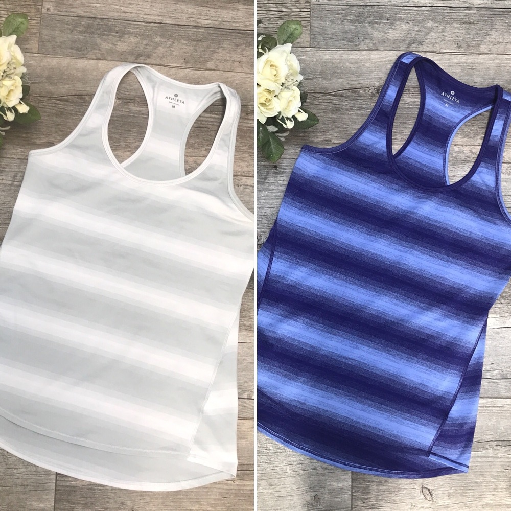 Athleta tank bundle! 2 striped Chi tanks